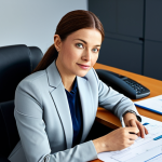 **

"A professional businesswoman in a modest business suit, sitting at a desk in a modern office, fully clothed, appropriate attire, safe for work, perfect anatomy, natural proportions, professional photography, high quality. The scene showcases the power of data analytics in business, suggesting informed decision-making. professional, modest, family-friendly"

**